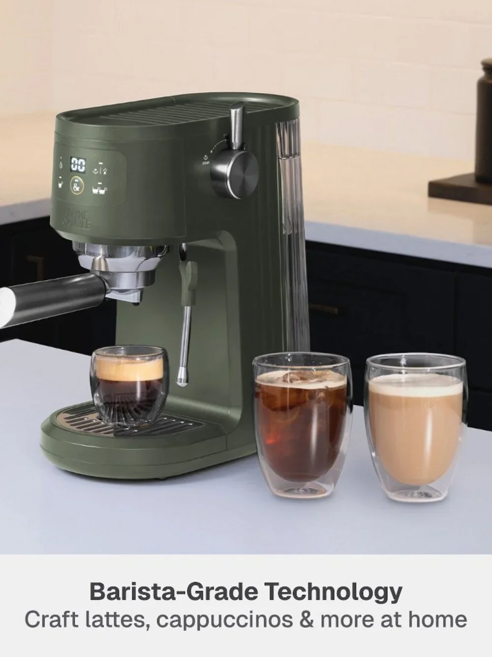 Thyme & Table Barista Mini Espresso Machine 15 Bar - Dusty Moss / Green - NEW